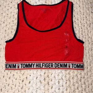 Tommy Hilfiger Red Tank Top with Black Trim large
